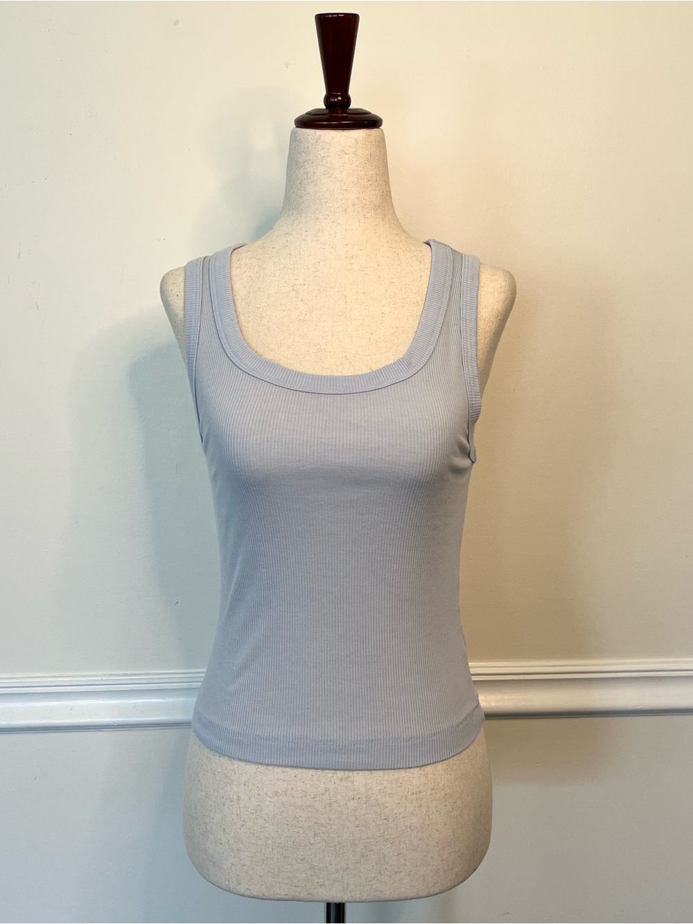 Light blue ribbed tank top